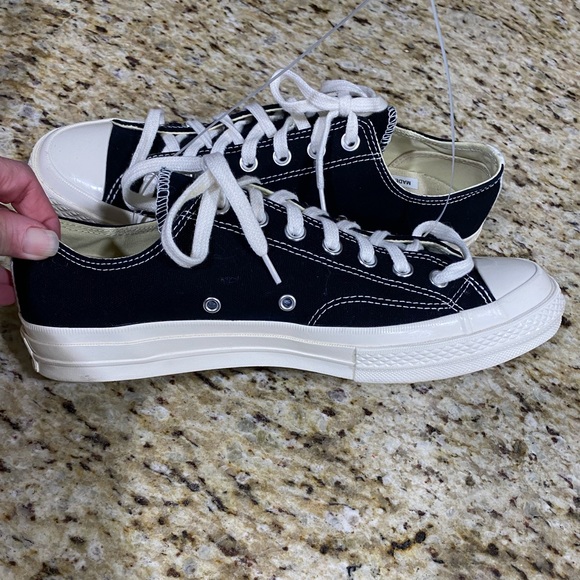 New Converse Comme Des Garçons Play Chucks Black Men’s 10 Women’s 12 - Picture 8 of 14